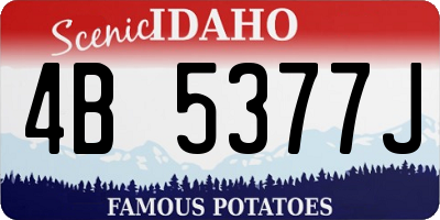 ID license plate 4B5377J