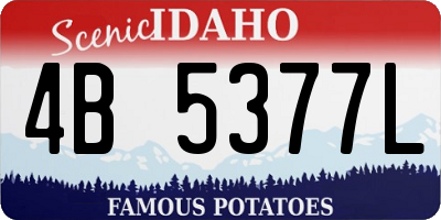 ID license plate 4B5377L