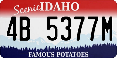 ID license plate 4B5377M