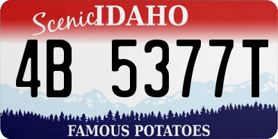 ID license plate 4B5377T