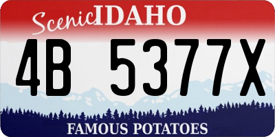 ID license plate 4B5377X