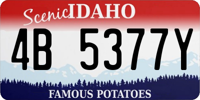 ID license plate 4B5377Y