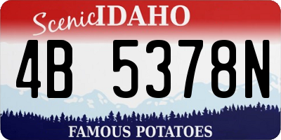 ID license plate 4B5378N