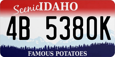 ID license plate 4B5380K