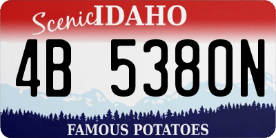 ID license plate 4B5380N