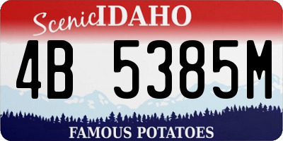 ID license plate 4B5385M