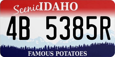 ID license plate 4B5385R