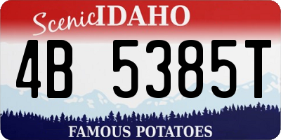 ID license plate 4B5385T