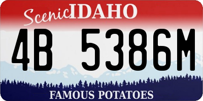 ID license plate 4B5386M
