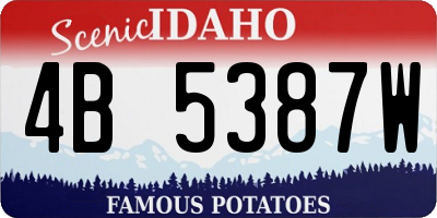 ID license plate 4B5387W