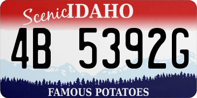 ID license plate 4B5392G