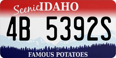 ID license plate 4B5392S