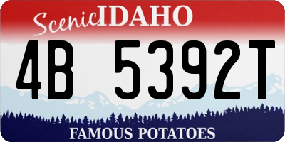 ID license plate 4B5392T