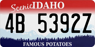 ID license plate 4B5392Z