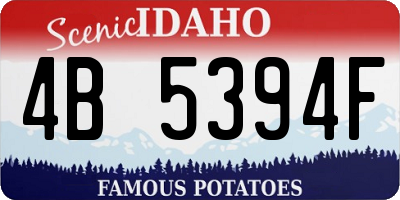 ID license plate 4B5394F