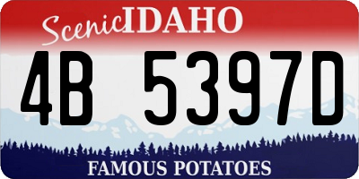ID license plate 4B5397D