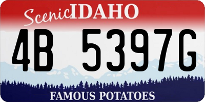 ID license plate 4B5397G