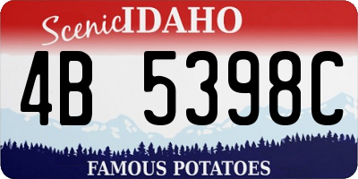 ID license plate 4B5398C