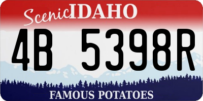 ID license plate 4B5398R