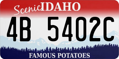 ID license plate 4B5402C