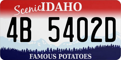 ID license plate 4B5402D