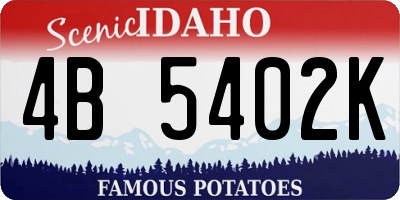ID license plate 4B5402K