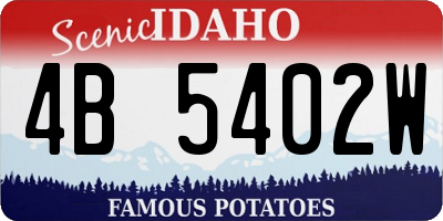 ID license plate 4B5402W