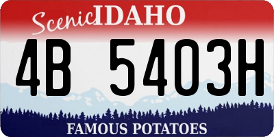 ID license plate 4B5403H