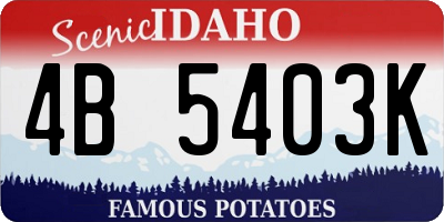 ID license plate 4B5403K