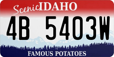 ID license plate 4B5403W