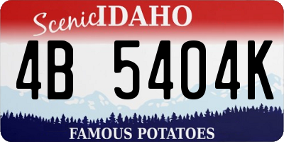 ID license plate 4B5404K