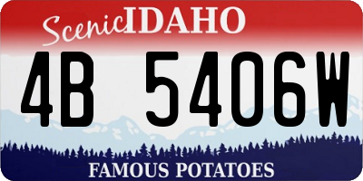 ID license plate 4B5406W