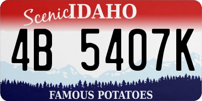 ID license plate 4B5407K