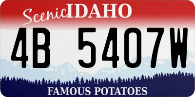 ID license plate 4B5407W