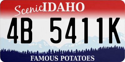 ID license plate 4B5411K