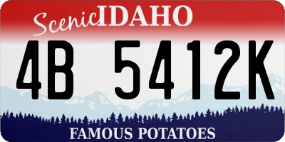 ID license plate 4B5412K