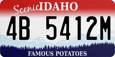 ID license plate 4B5412M