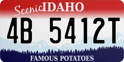 ID license plate 4B5412T