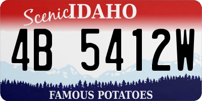 ID license plate 4B5412W