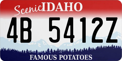 ID license plate 4B5412Z