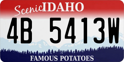 ID license plate 4B5413W