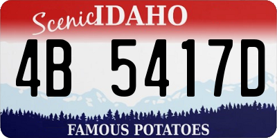 ID license plate 4B5417D