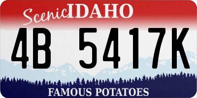 ID license plate 4B5417K