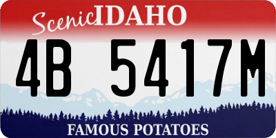 ID license plate 4B5417M