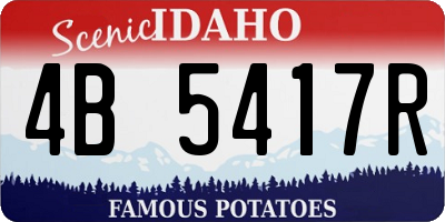 ID license plate 4B5417R