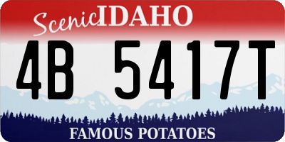 ID license plate 4B5417T