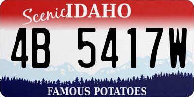 ID license plate 4B5417W
