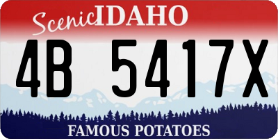 ID license plate 4B5417X