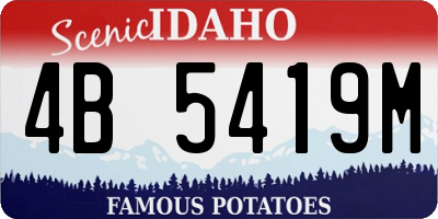 ID license plate 4B5419M