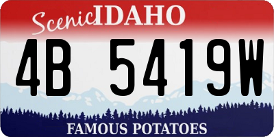 ID license plate 4B5419W